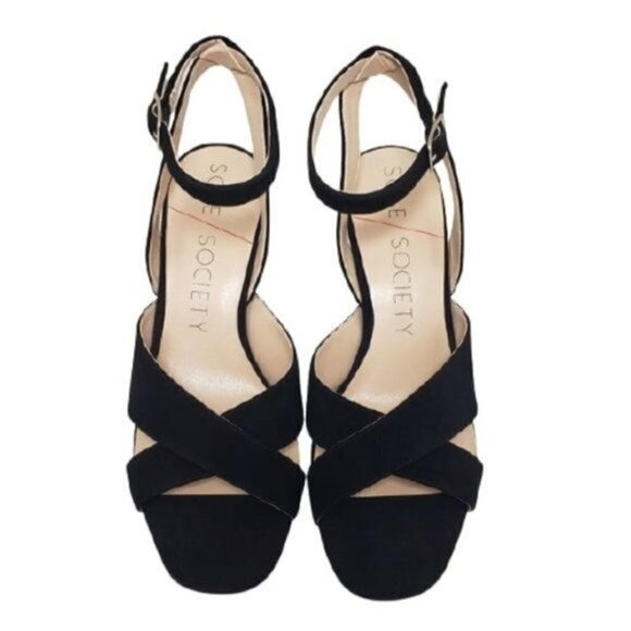 Sole Society Cassidea Black Kid Suede Heels Sz 9M - Picture 5 of 8